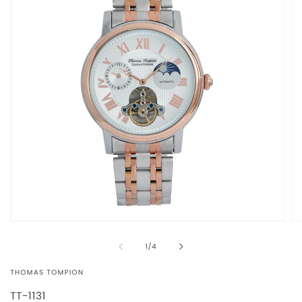Silver and Rose Gold Men's Watch